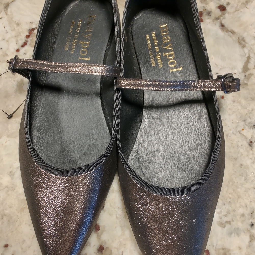 Maypol Shimmering Black Flats
